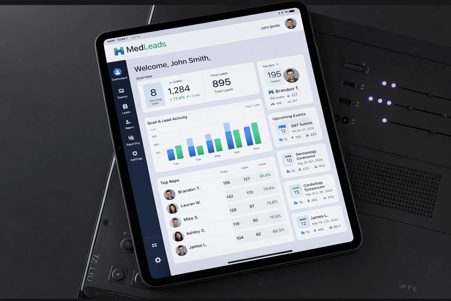 MedLeads platform dashboard